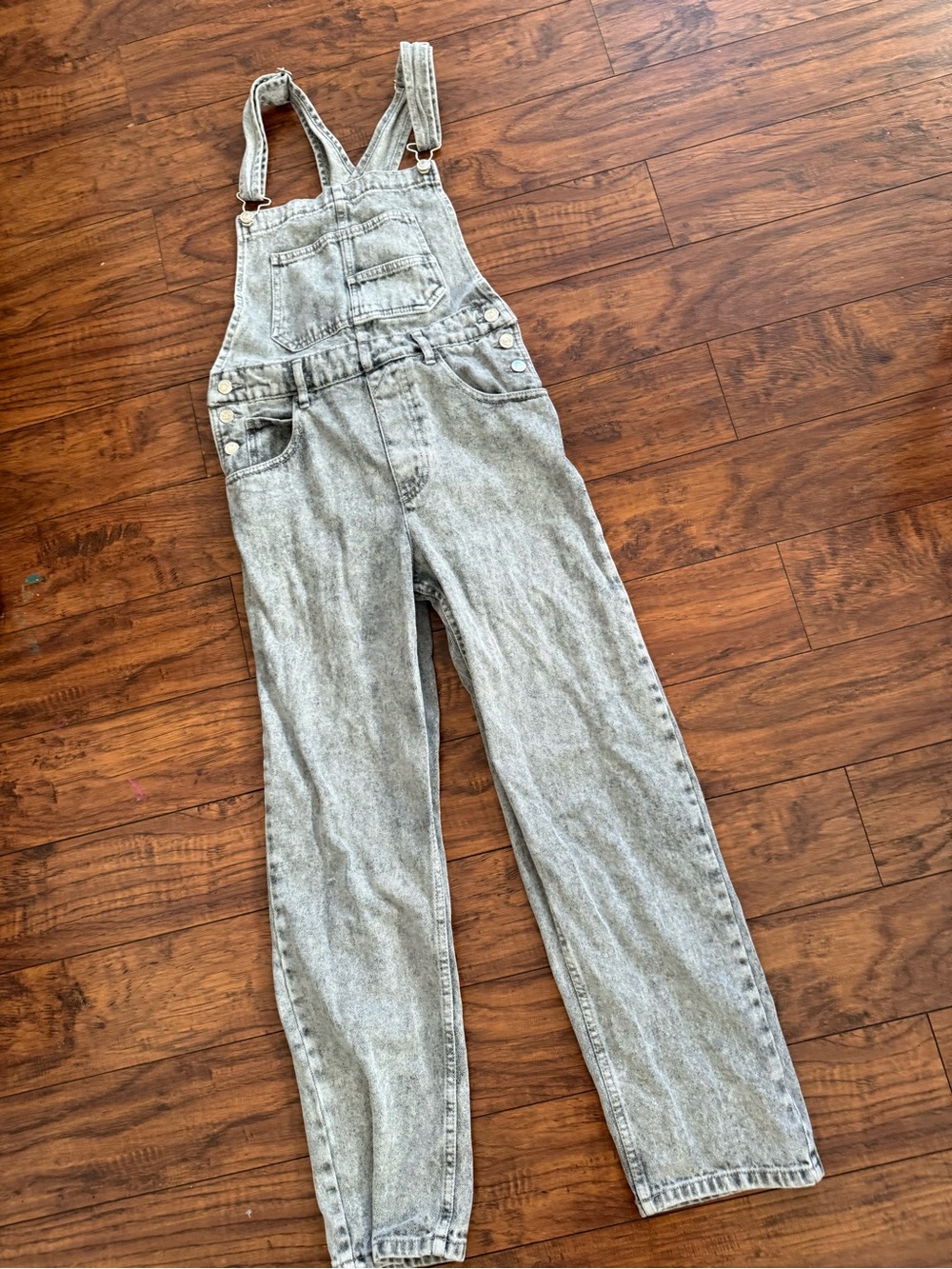 We The Free Ziggy Light Gray Denim Overalls Fall Winter Capsule Free People | S - Picture 3 of 7